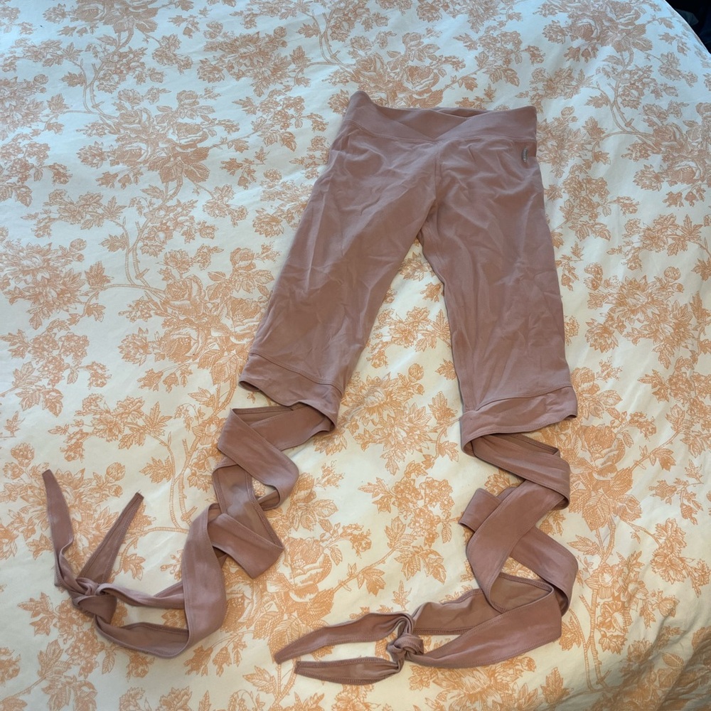 Ballet Pink Tie-Up Leggings
